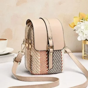 Retro Style Woven Women PU Crossbody Bag BD – PU Magnetic - Multi-layer - AmarXpress