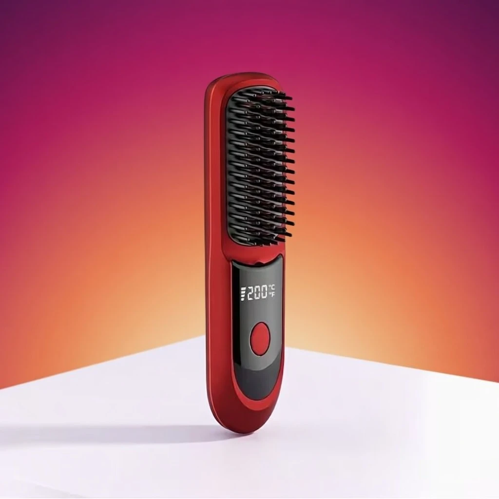 S9 Cordless Hair Straightening Comb BD – 3200mAh – Type‑C USB Recharge – LED Display – Anti‑Scald Teeth – AmarXpress