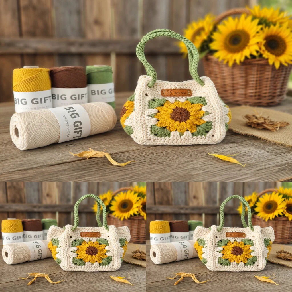 Stylish Large Crochet Sunflower Tote Bag Bangladesh - AmarXpress
