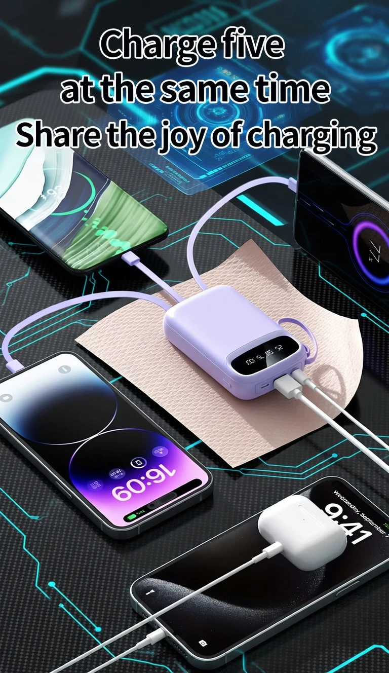 Ultra Fast Charging with LED Display & Cables 50000mAh Power Bank BD - AmarXpress