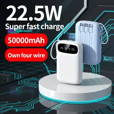 Ultra Fast Charging with LED Display & Cables 50000mAh Power Bank BD - AmarXpress