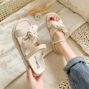 Women's Flat Sandals – One-Strap Beach Denim Shoes - Versatile & Stylish - AmarXpress