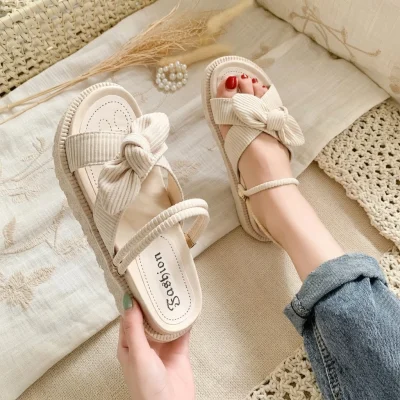 Women's Flat Sandals – One-Strap Beach Denim Shoes - Versatile & Stylish - AmarXpress