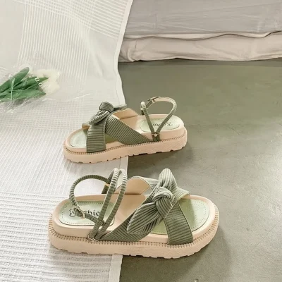 Women's Flat Sandals – One-Strap Beach Denim Shoes - Versatile & Stylish - AmarXpress