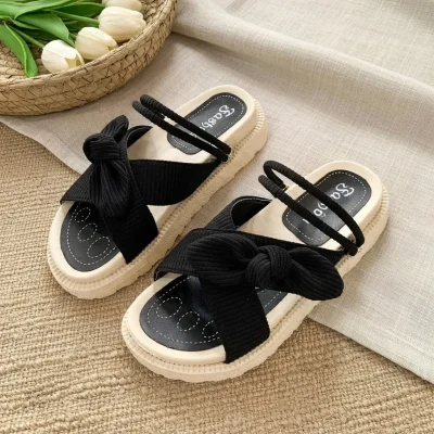 Women's Flat Sandals – One-Strap Beach Denim Shoes - Versatile & Stylish - AmarXpress