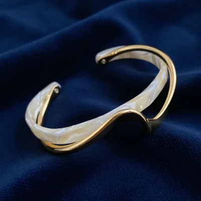 Women's Luxury Twisted Cuff Bracelet – 14K Gold Cuff Bracelet BD - AmarXpress