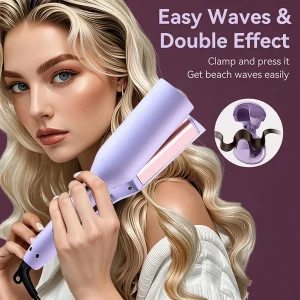 Women's Pro 32mm Hair Curling Waver BD - Safe 6-Temp - 30s Heat Iron - AmarXpress