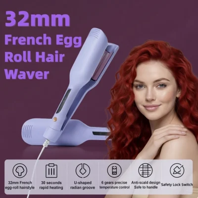 Women's Pro 32mm Hair Curling Waver BD - Safe 6-Temp - 30s Heat Iron - AmarXpress