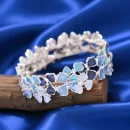 Women's Trendy Boho Bangle – Zinc Alloy – Elastic Daisy Flower Party Bracelet BD – AmarXpress