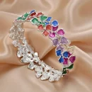 Women's Trendy Boho Bangle – Zinc Alloy – Elastic Daisy Flower Party Bracelet BD – AmarXpress