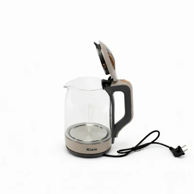 KIAM Glass Electric Kettle 1.8L (BL002) - 1500W Fast Boiling - 360° Rotational Base - Bangladesh by AmarXpress