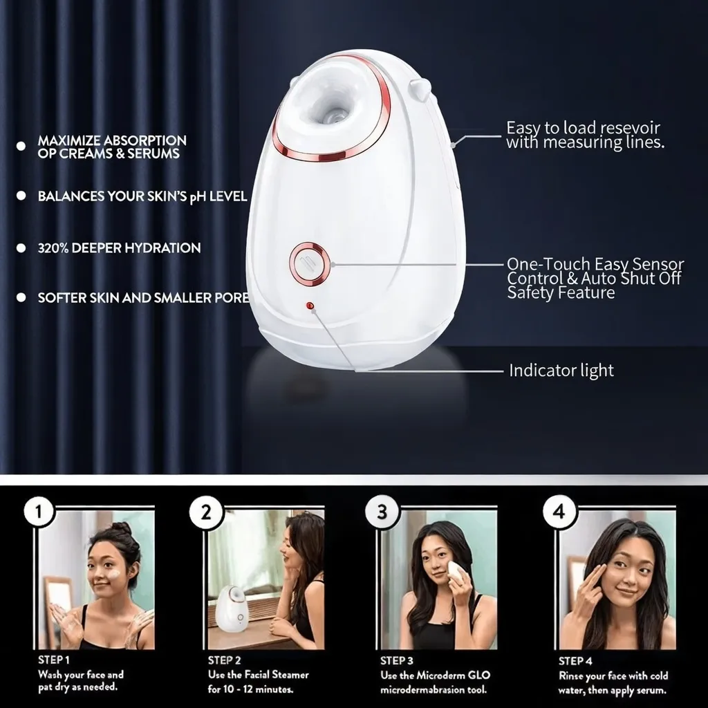 Premium Spa 2‑in‑1 Hot Ozone Facial Steamer Bangladesh