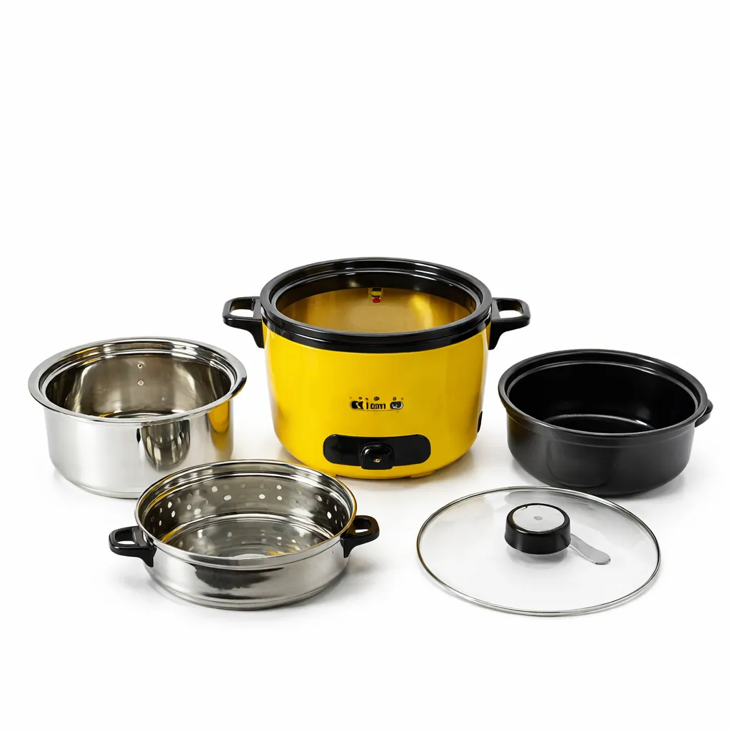 KIAM Double Pot Drum Rice Cooker-DRC-9702 (1.8L) & DRC-9704 (2.8L)-Stainless Steel Pot & Steamer- Bangladesh by AmarXpress