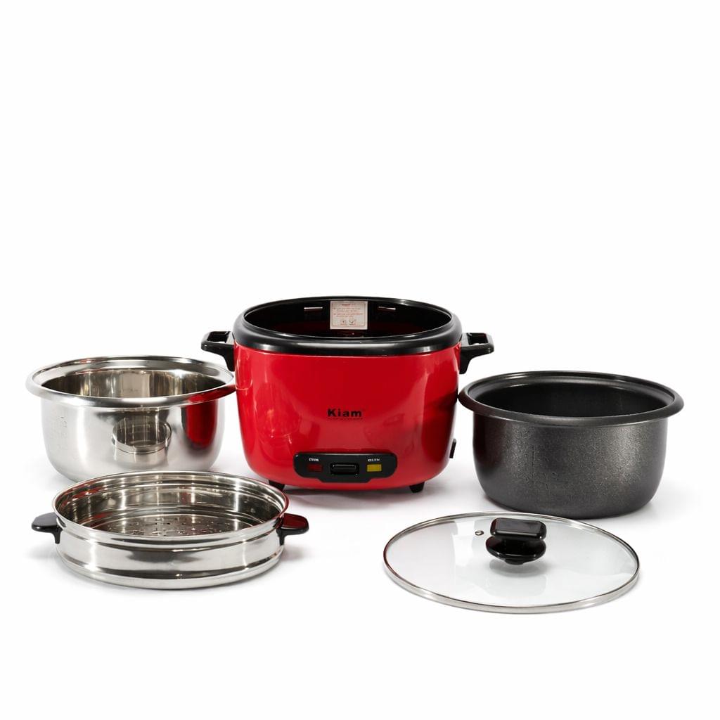 KIAM Double Pot Drum Rice Cooker-DRC-9702 (1.8L) & DRC-9704 (2.8L)-Stainless Steel Pot & Steamer- Bangladesh by AmarXpress